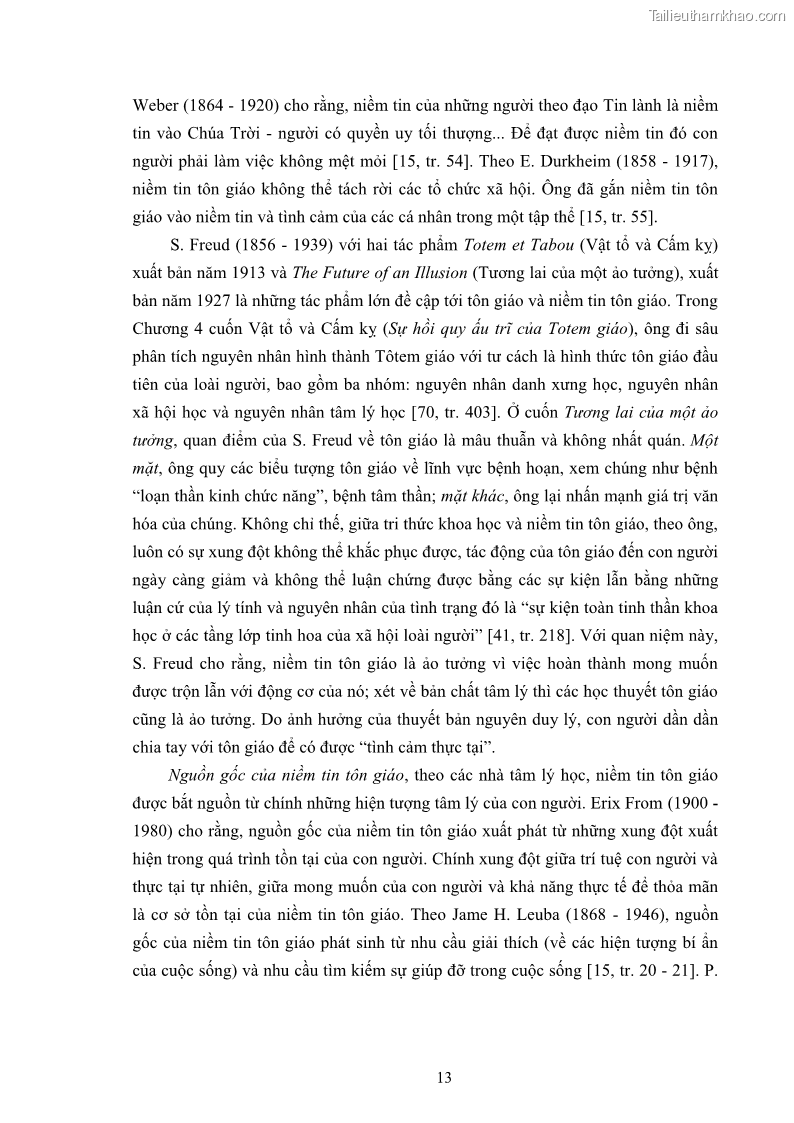 Luận án tiến sĩ tâm lý học Hành vi cầu nguyện của tín đồ đạo Công giáo - 4 Trang 19