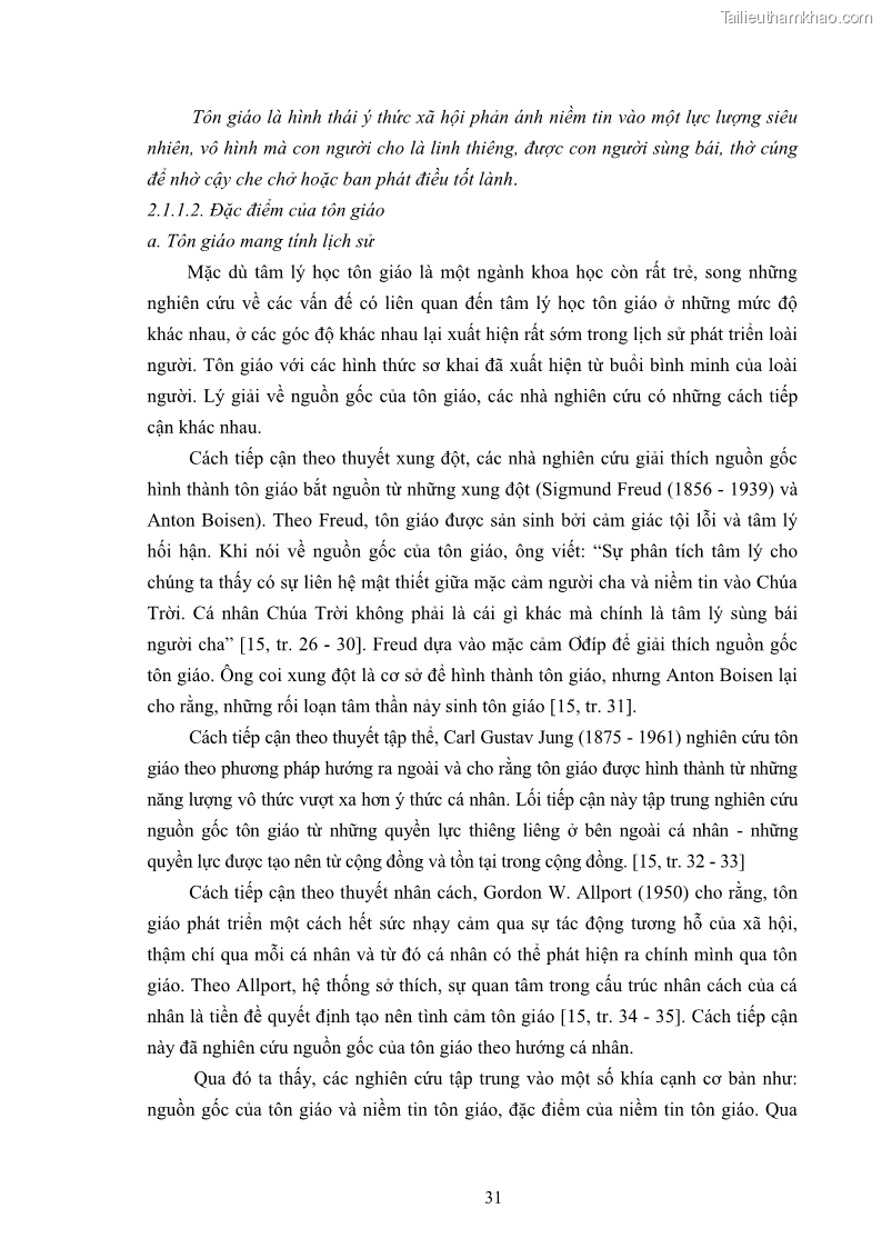 Luận án tiến sĩ tâm lý học Hành vi cầu nguyện của tín đồ đạo Công giáo - 7 Trang 37