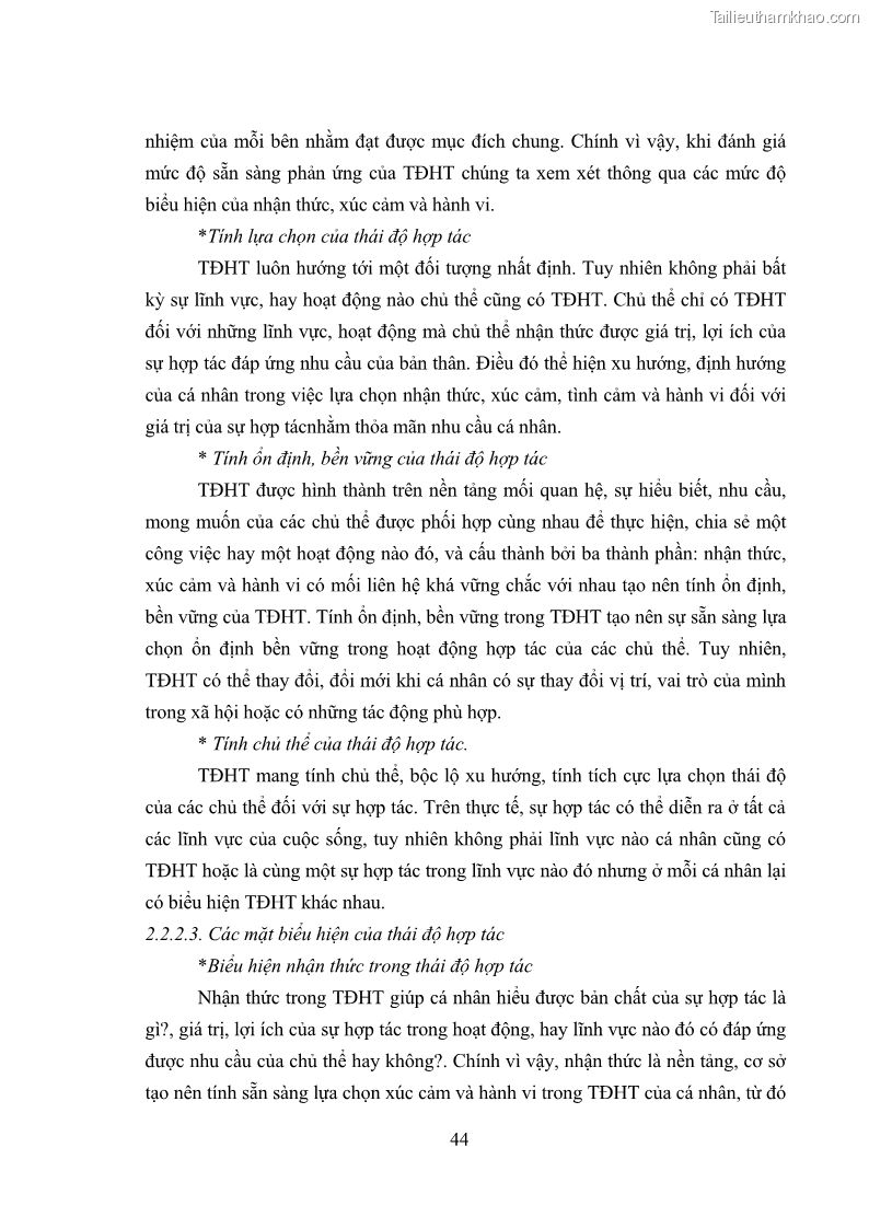 Luận án tiến sĩ tâm lý học Thái độ hợp tác của cha mẹ với giáo viên chủ nhiệm trường trung học cơ sở - 10 Trang 55