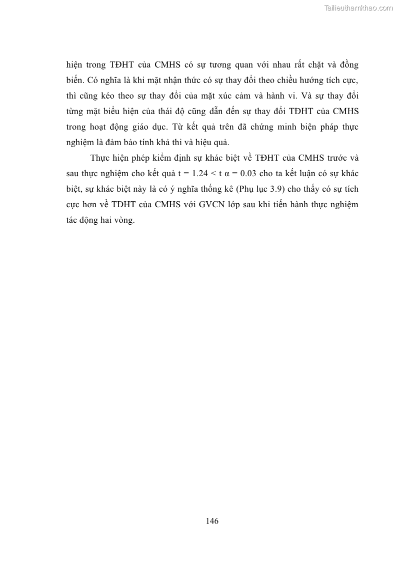 Luận án tiến sĩ tâm lý học Thái độ hợp tác của cha mẹ với giáo viên chủ nhiệm trường trung học cơ sở - 27 Trang 157