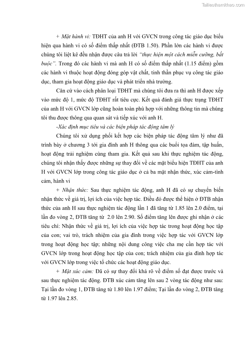 Luận án tiến sĩ tâm lý học Thái độ hợp tác của cha mẹ với giáo viên chủ nhiệm trường trung học cơ sở - 39 Trang 229