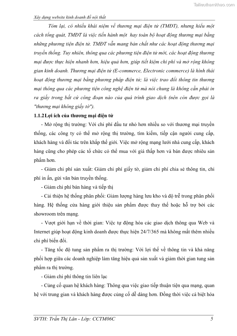 Đồ án tốt nghiệp quản trị kinh doanh Xây dựng Website kinh doanh đồ nội thất - 1 Trang 12