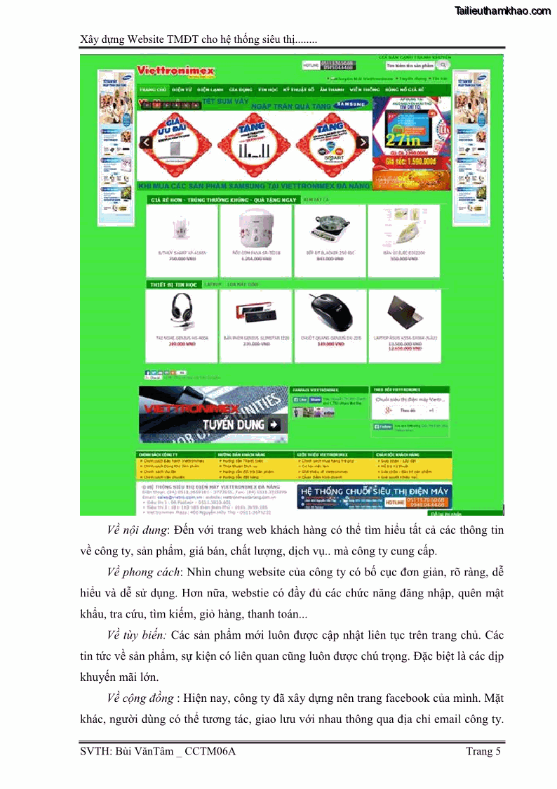 Đồ án tốt nghiệp quản trị kinh doanh Xây dựng Website thương mại điện tử cho hệ thống siêu thị điện máy Viettronimex Đà Nẵng - 1 Trang 11