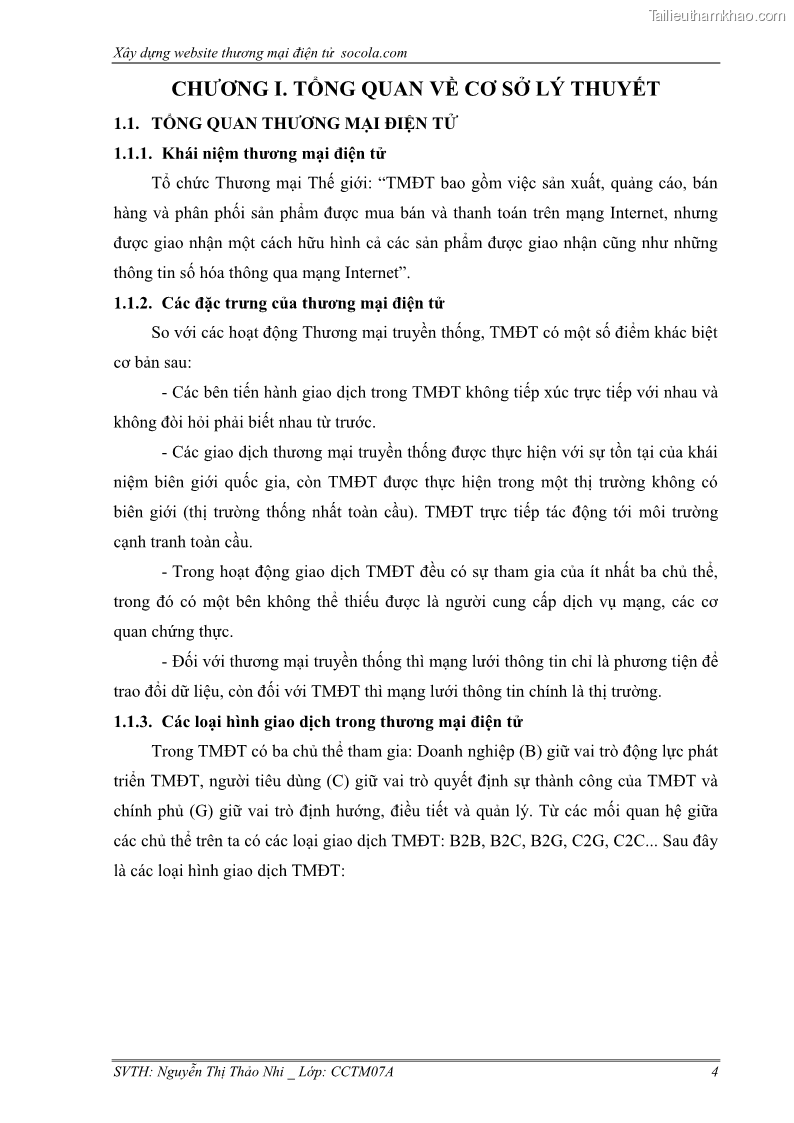 Đồ án tốt nghiệp quản trị kinh doanh Xây dựng website thương mại điện tử Socola.com - 2 Trang 13