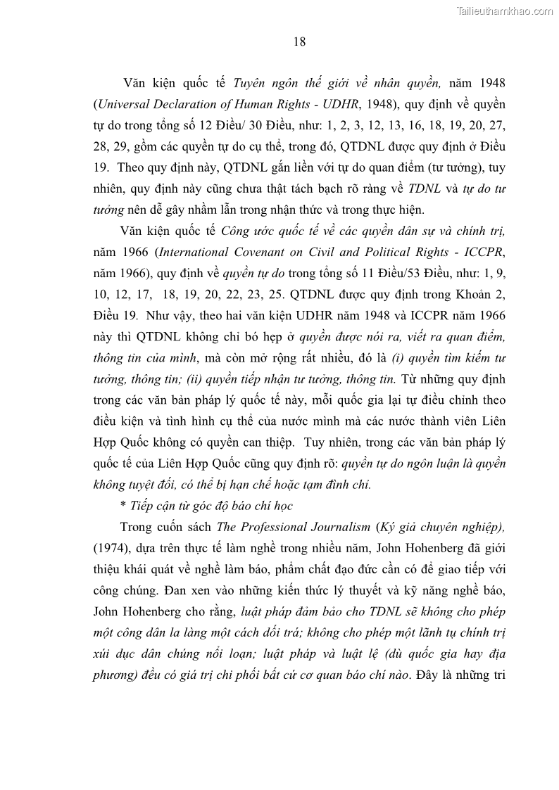 Luận án tiến sĩ báo chí học Báo mạng điện tử thực hiện quyền tự do ngôn luận của công dân Việt Nam hiện nay - 3 Trang 25
