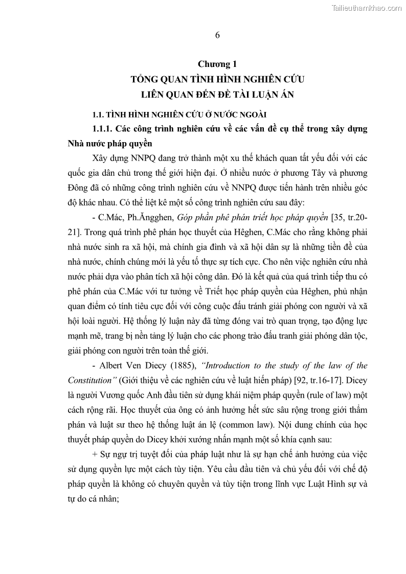 Luận án tiến sĩ luật học Xây dựng nhà nước pháp quyền Cộng hòa dân chủ nhân dân Lào của dân, do dân và vì dân - 1 Trang 11
