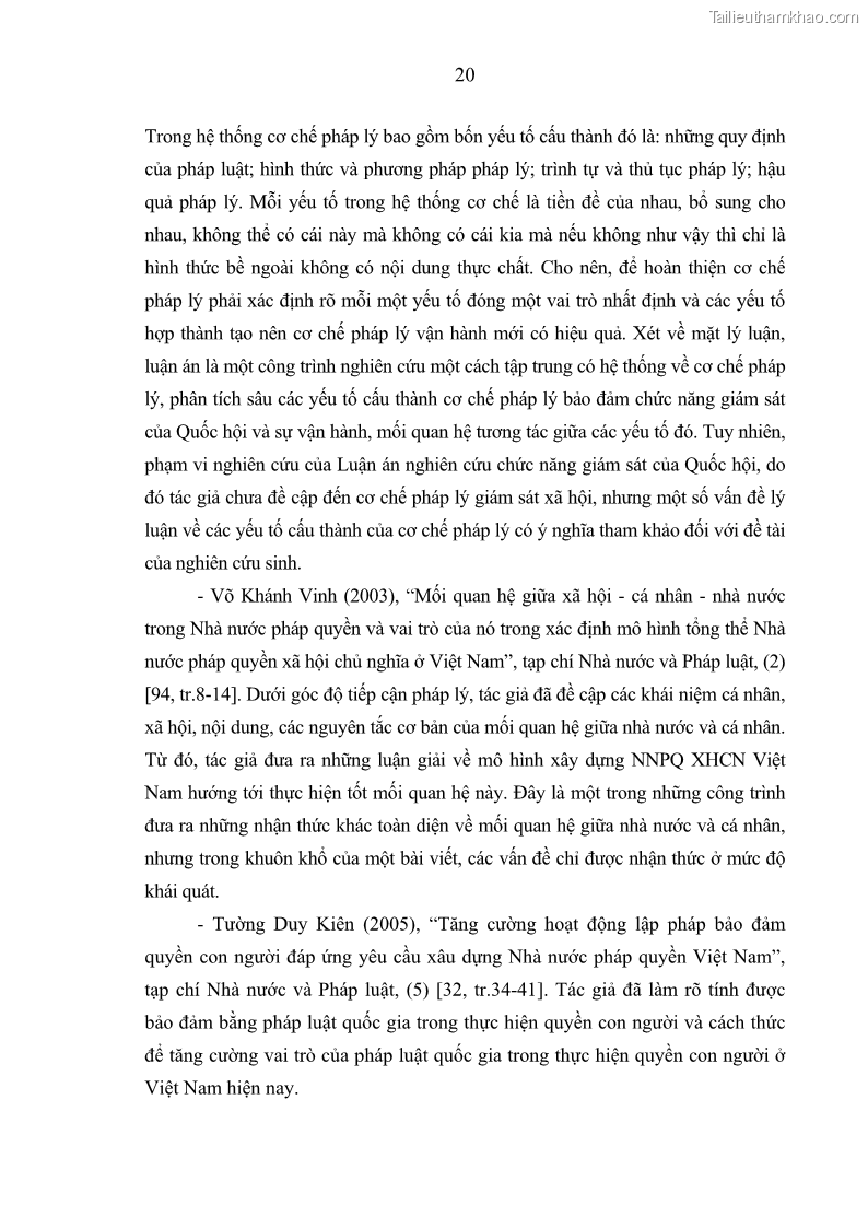 Luận án tiến sĩ luật học Xây dựng nhà nước pháp quyền Cộng hòa dân chủ nhân dân Lào của dân, do dân và vì dân - 3 Trang 25