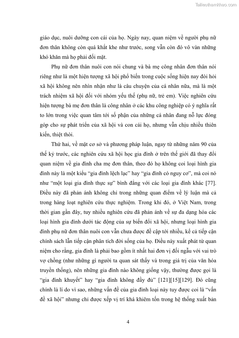 Luận án tiến sĩ tâm lý học Cuộc sống của những bà mẹ công nhân đơn thân ở các khu công nghiệp nhìn từ góc độ chính sách xã hội - 1 Trang 11