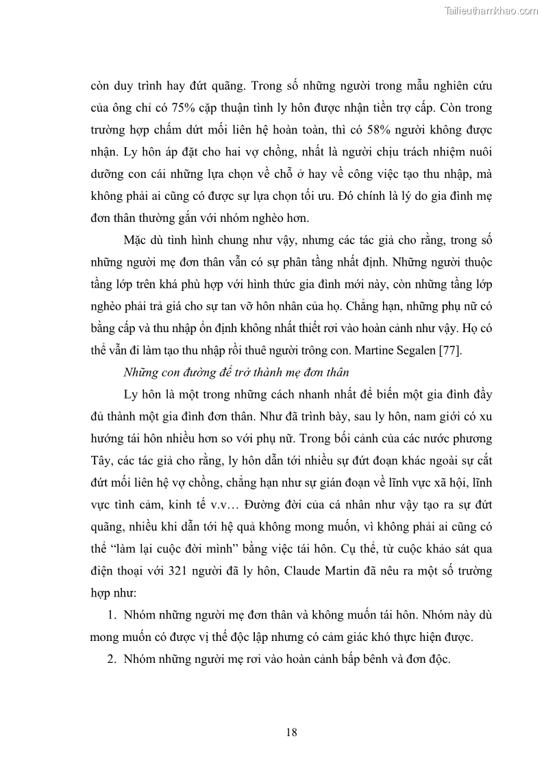 Luận án tiến sĩ tâm lý học Cuộc sống của những bà mẹ công nhân đơn thân ở các khu công nghiệp nhìn từ góc độ chính sách xã hội - 3 Trang 25