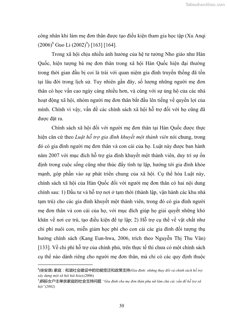 Luận án tiến sĩ tâm lý học Cuộc sống của những bà mẹ công nhân đơn thân ở các khu công nghiệp nhìn từ góc độ chính sách xã hội - 4 Trang 37