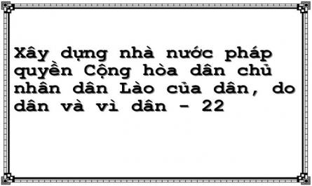 Xây dựng nhà nước pháp quyền Cộng hòa dân chủ nhân dân Lào của dân, do dân và vì dân - 22