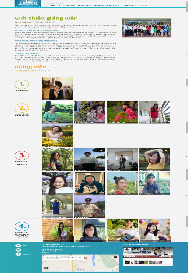 Hình 17 Giao diện trang giảng viên Nếu trang chủ với tông màu xanh chủ đạo 1