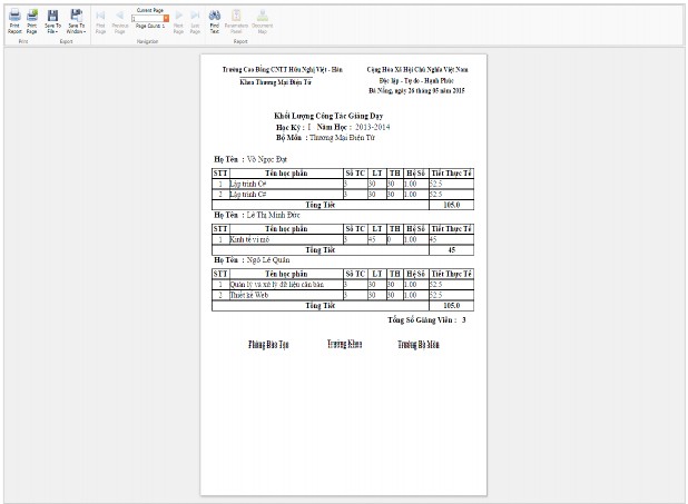 Hình 32 thống kê giảng dạy của giảng viên từng bộ môn 3 2 2 4 Giảng viên 7