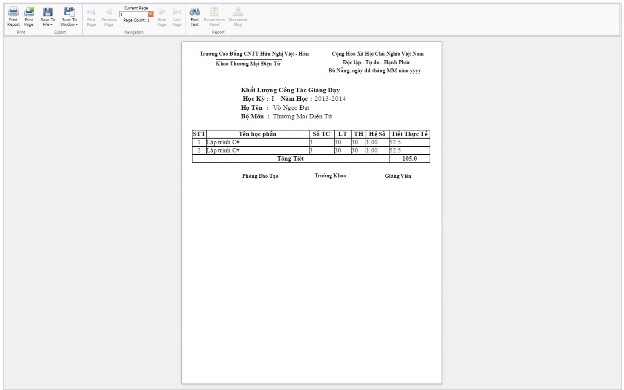Hình 34 Thống kê kế hoạch giảng dạy của từng giảng viên 3 2 2 5 Sinh viên 9