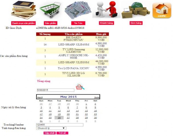 Hình 3 19 Trang cập nhật đơn hàng Trang sản phẩm Trang này sẽ liệt kê tất 13