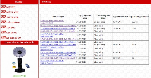 Hình 3 10 Trang đơn hàng khách Trang tin tức Trang này hiển thị các thông tin 4
