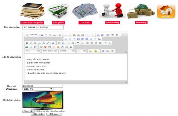 Hình 3 21 Trang sửa sản phẩm Trang xóa sản phẩm Trang này dùng để Admin xóa 1