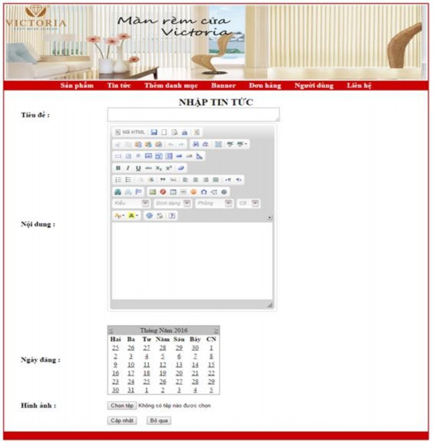 Hình 3 11 Trang nhập tin tức Trang thêm danh mục sản phẩm ThemDanhMuc aspx Trang 7