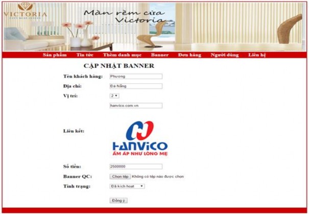 Hình 3 13 Trang cập nhật banner quảng cáo 9