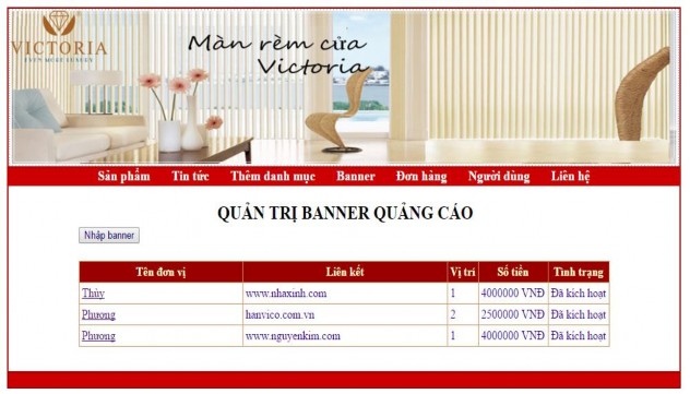Hình 3 20 Trang quản lý banner quảng cáo Trang cập nhật banner quảng 7