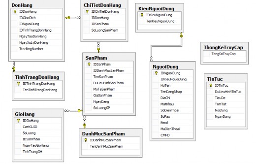 Hình 2 10 Cơ sở dữ liệu CHƯƠNG III CHƯƠNG TRÌNH DEMO WEBSITE 3 1 GIỚI THIỆU 6