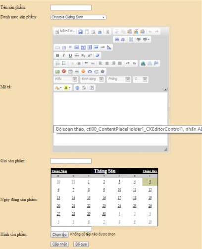 Hình 3 18 Trang thêm sản phẩm Trang nhập tin tức ThemTinTuc aspx Với trang này 6
