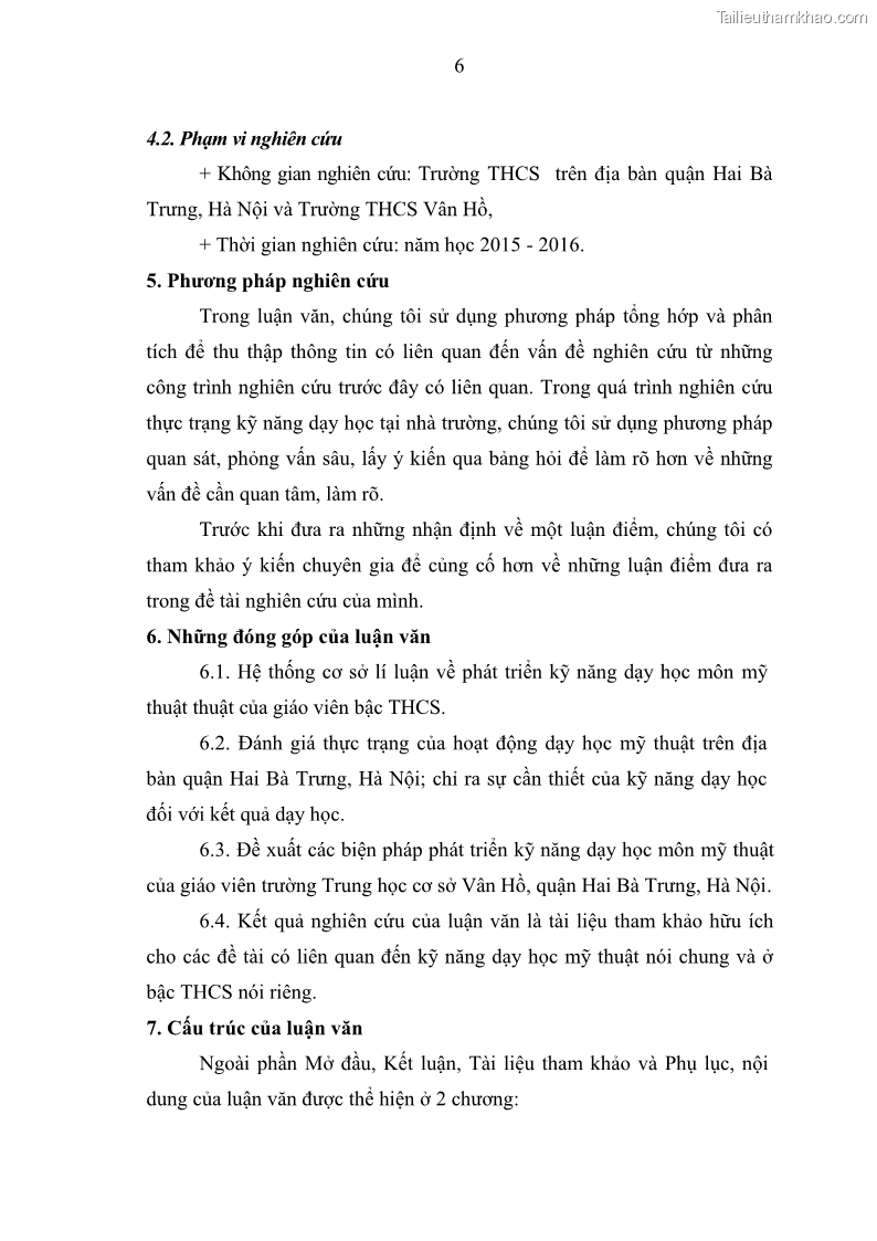 Luận văn thạc sĩ khoa học giáo dục Phát triển kỹ năng dạy học môn Mỹ thuật của giáo viên trường Trung học cơ sở quận Hai Bà Trưng, Hà Nội - 1 Trang 12