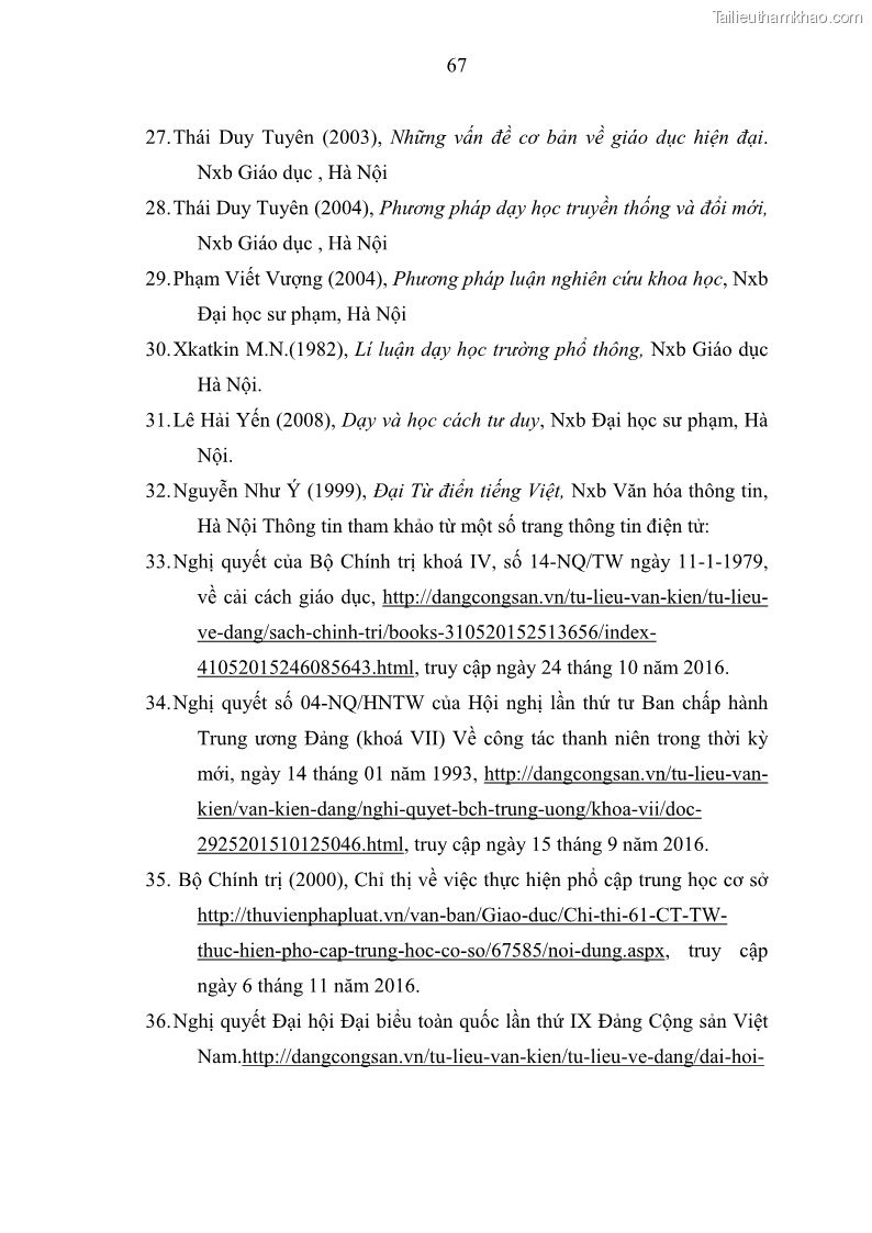 Luận văn thạc sĩ khoa học giáo dục Phát triển kỹ năng dạy học môn Mỹ thuật của giáo viên trường Trung học cơ sở quận Hai Bà Trưng, Hà Nội - 7 Trang 73