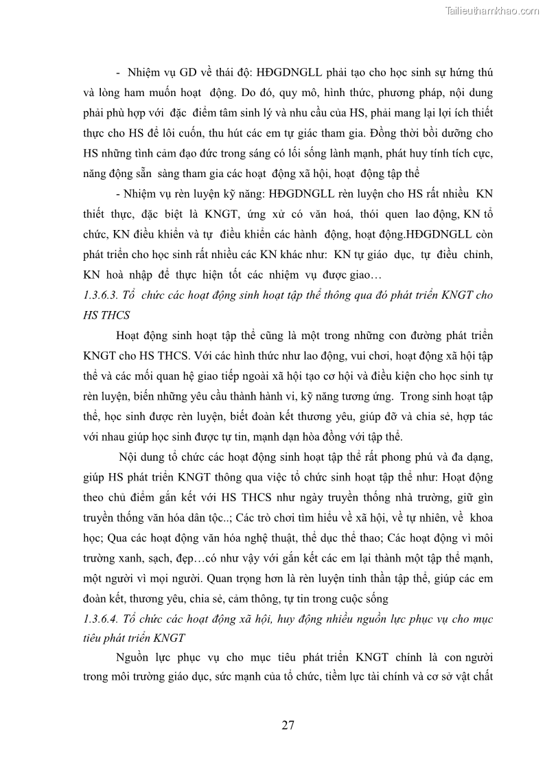 Luận văn thạc sĩ khoa học giáo dục Phát triển kỹ năng giao tiếp thông qua hoạt động trải nghiệm sáng tạo cho học sinh trung học cơ sở thành phố Bắc Kạn - 4 Trang 37