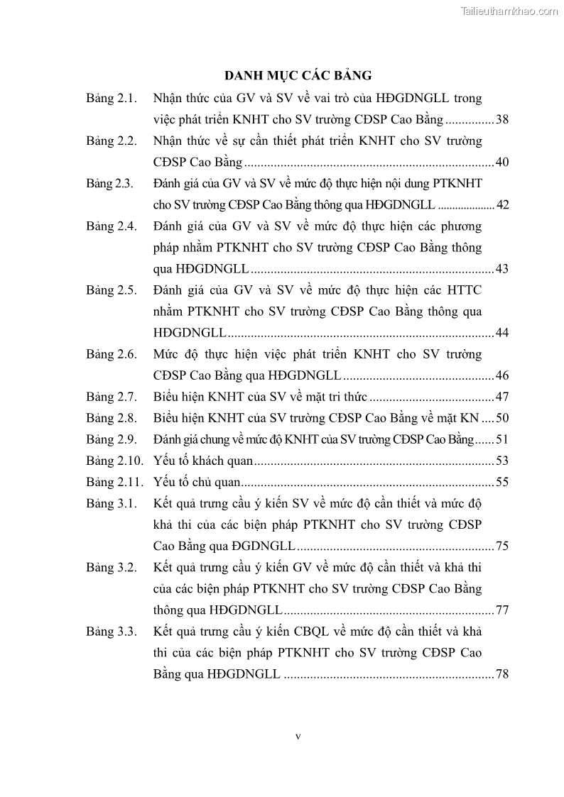 Luận văn thạc sĩ khoa học giáo dục Phát triển kỹ năng hợp tác cho Sinh viên trường CĐSP Cao Bằng thông qua hoạt động giáo dục ngoài giờ lên lớp - 1 Trang 10