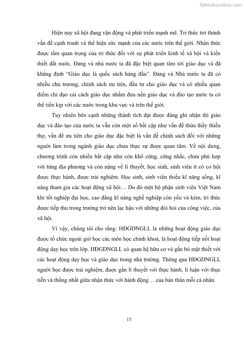 Luận văn thạc sĩ khoa học giáo dục Phát triển kỹ năng hợp tác cho Sinh viên trường CĐSP Cao Bằng thông qua hoạt động giáo dục ngoài giờ lên lớp - 3 Trang 25