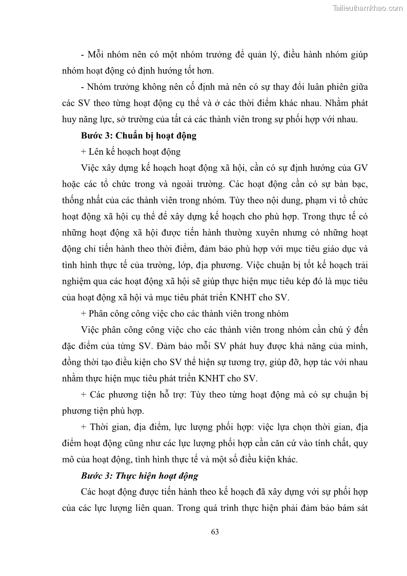 Luận văn thạc sĩ khoa học giáo dục Phát triển kỹ năng hợp tác cho Sinh viên trường CĐSP Cao Bằng thông qua hoạt động giáo dục ngoài giờ lên lớp - 7 Trang 73