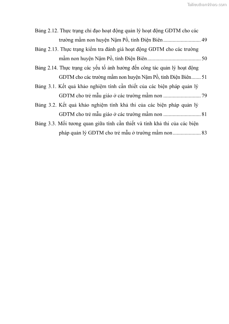 Luận văn thạc sĩ khoa học giáo dục Quản lí hoạt động giáo dục thẩm mỹ cho trẻ mẫu giáo ở các trường mầm non huyện Nậm Pồ, tỉnh Điện Biên - 1 Trang 11