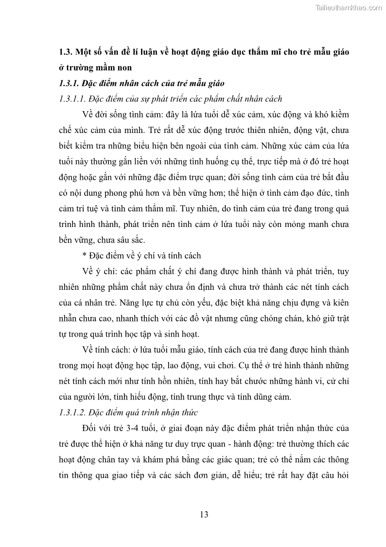Luận văn thạc sĩ khoa học giáo dục Quản lí hoạt động giáo dục thẩm mỹ cho trẻ mẫu giáo ở các trường mầm non huyện Nậm Pồ, tỉnh Điện Biên - 3 Trang 25