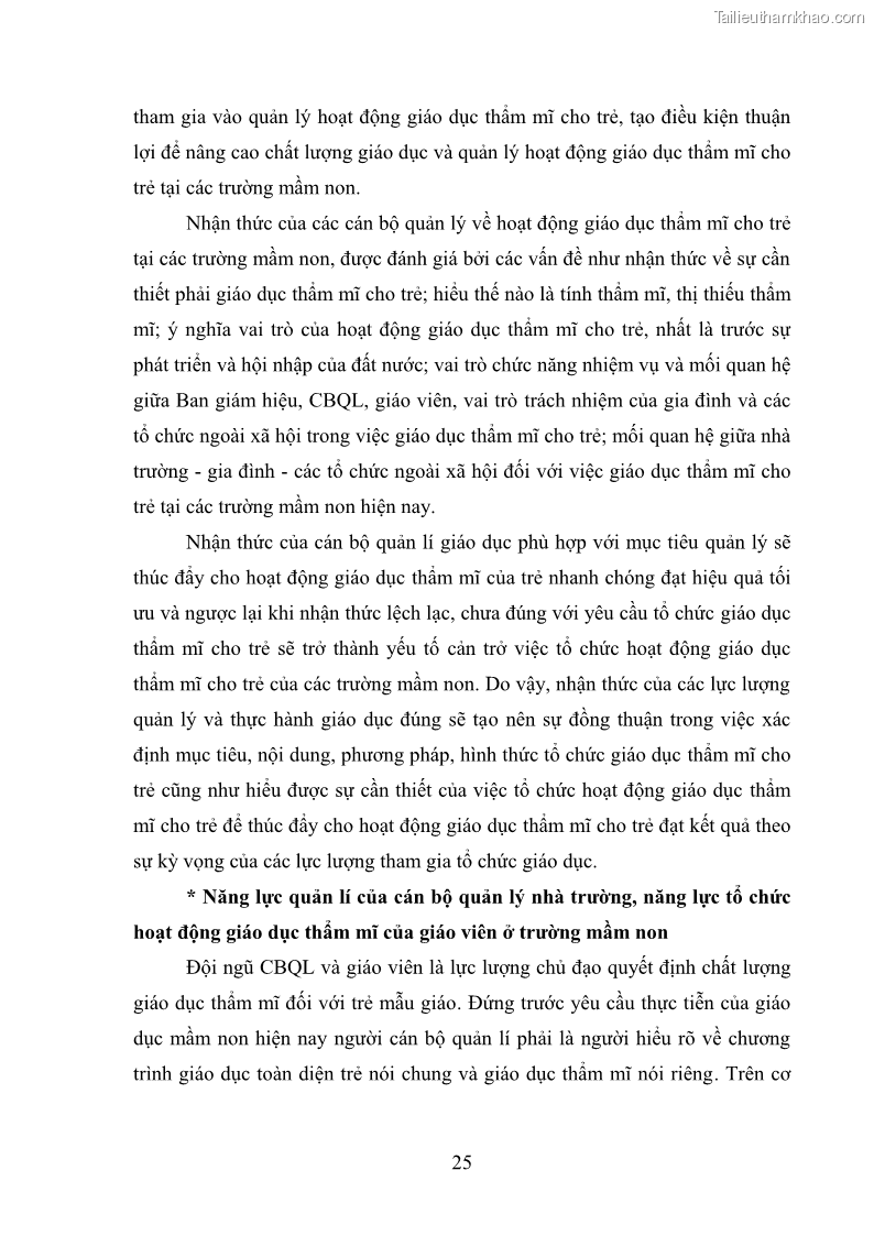 Luận văn thạc sĩ khoa học giáo dục Quản lí hoạt động giáo dục thẩm mỹ cho trẻ mẫu giáo ở các trường mầm non huyện Nậm Pồ, tỉnh Điện Biên - 4 Trang 37