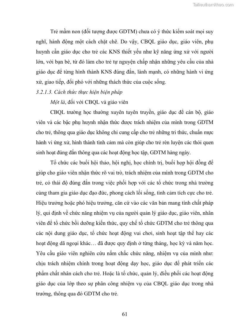 Luận văn thạc sĩ khoa học giáo dục Quản lí hoạt động giáo dục thẩm mỹ cho trẻ mẫu giáo ở các trường mầm non huyện Nậm Pồ, tỉnh Điện Biên - 7 Trang 73