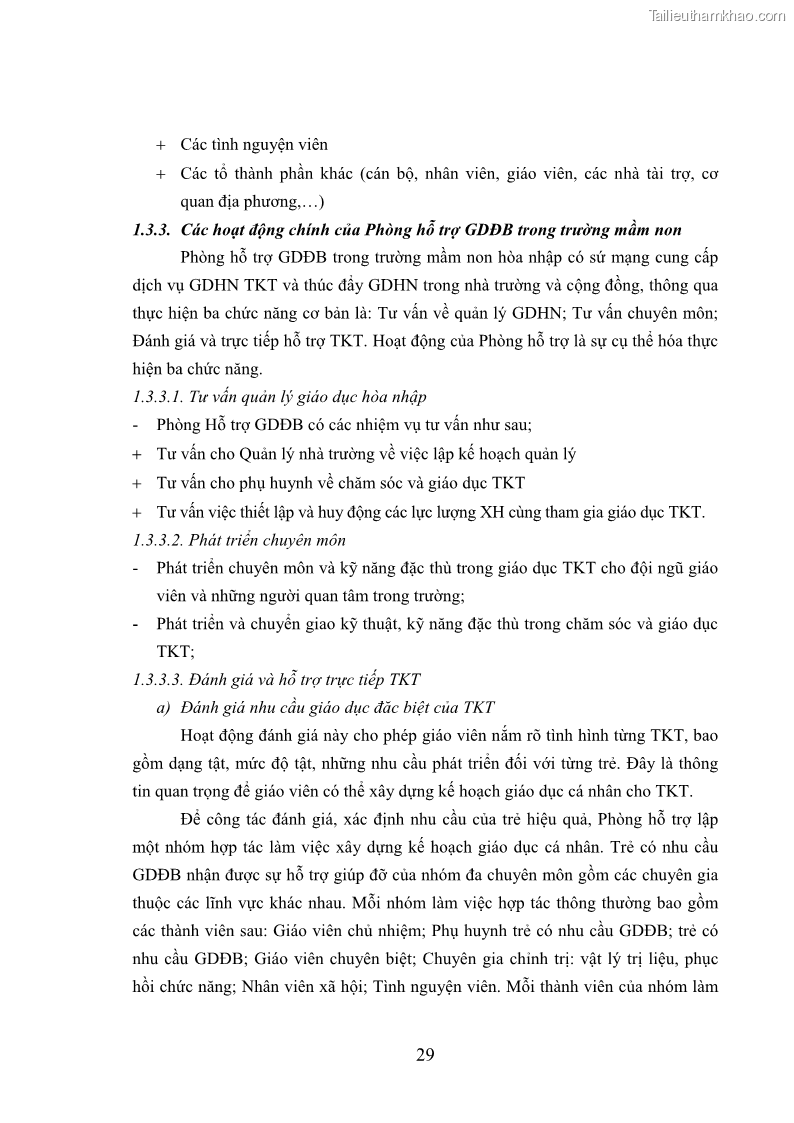 Luận văn thạc sĩ khoa học giáo dục Quản lý hoạt động của phòng hỗ trợ giáo dục đặc biệt trong trường mầm non trên địa bàn một số tỉnh phía Bắc - 4 Trang 37