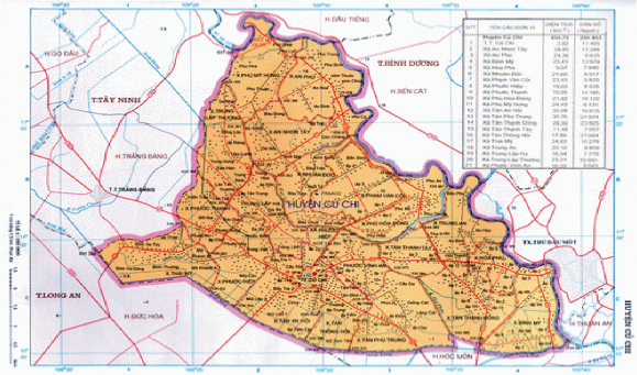 Bản đồ hành chính huyện Củ Chi năm 2010 Nguồn UBND huyện Củ Chi Sơ đồ 1