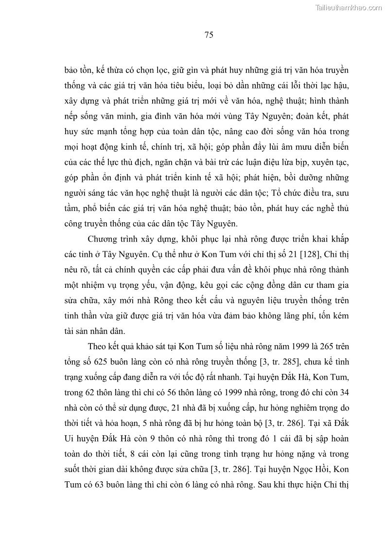 Luận án tiến sĩ Phát huy giá trị văn hóa dân tộc thiểu số trong phát triển bền vững Tây Nguyên hiện nay - 7 Trang 73