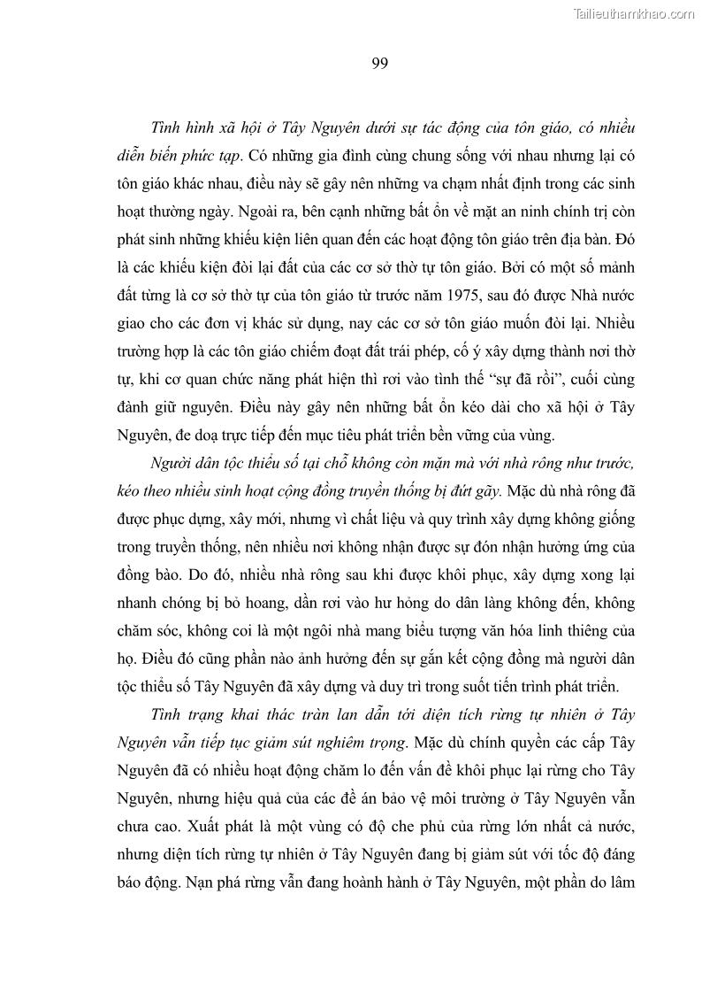 Luận án tiến sĩ Phát huy giá trị văn hóa dân tộc thiểu số trong phát triển bền vững Tây Nguyên hiện nay - 9 Trang 97