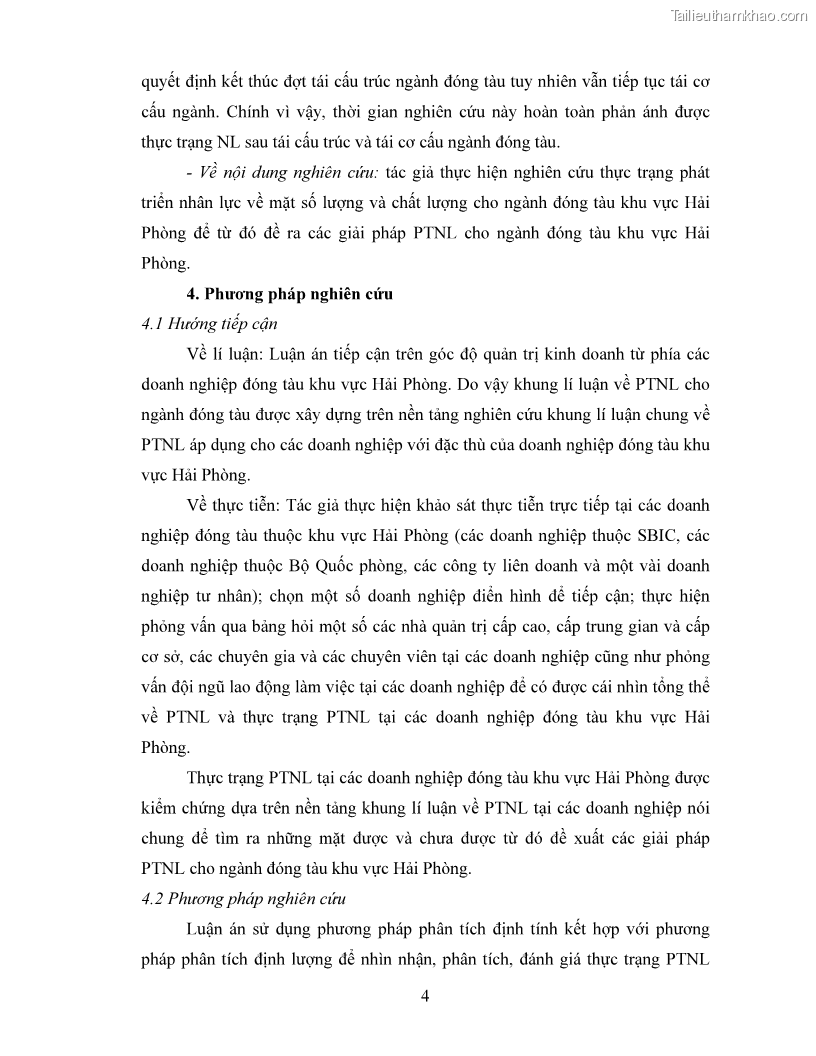 Luận án tiến sĩ quản lý vận tải Các giải pháp phát triển nhân lực cho ngành đóng tàu khu vực Hải Phòng - 1 Trang 12