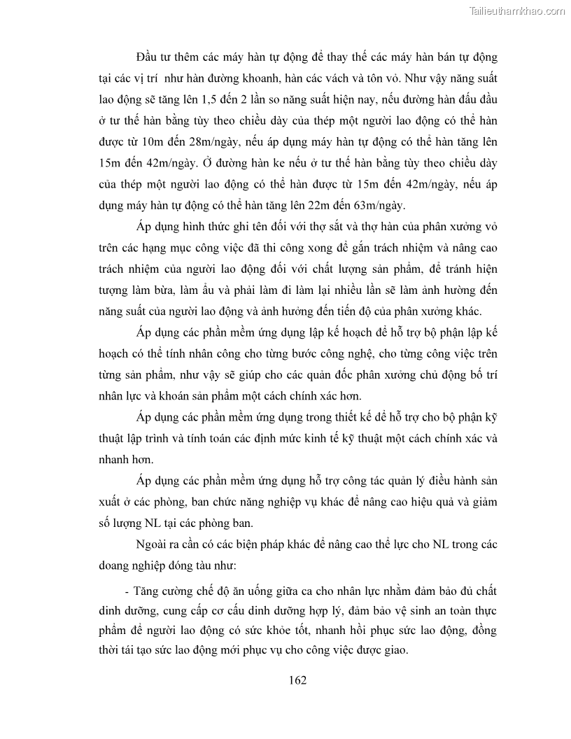 Luận án tiến sĩ quản lý vận tải Các giải pháp phát triển nhân lực cho ngành đóng tàu khu vực Hải Phòng - 15 Trang 169