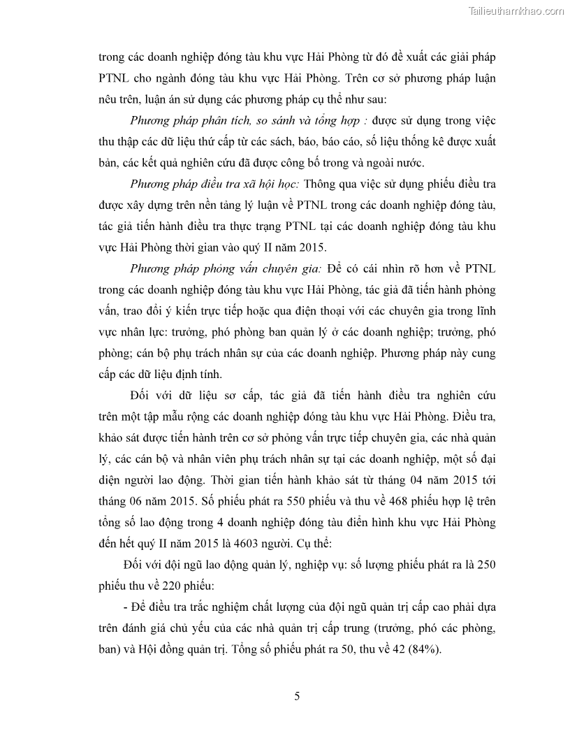 Luận án tiến sĩ quản lý vận tải Các giải pháp phát triển nhân lực cho ngành đóng tàu khu vực Hải Phòng - 2 Trang 13