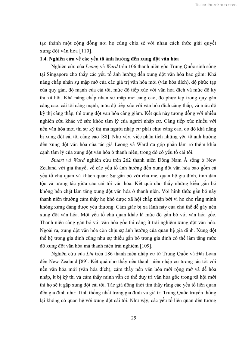 Luận án tiến sĩ tâm lý học Khía cạnh tâm lý của xung đột văn hoá ở thanh niên Việt Nam hiện nay - 4 Trang 37