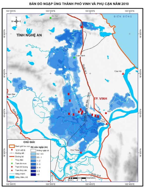 Hình 3 18 Bản đồ ngập lụt hiệu chỉnh theo trận lũ tháng X 2010 Hình 3 19 Bản 4