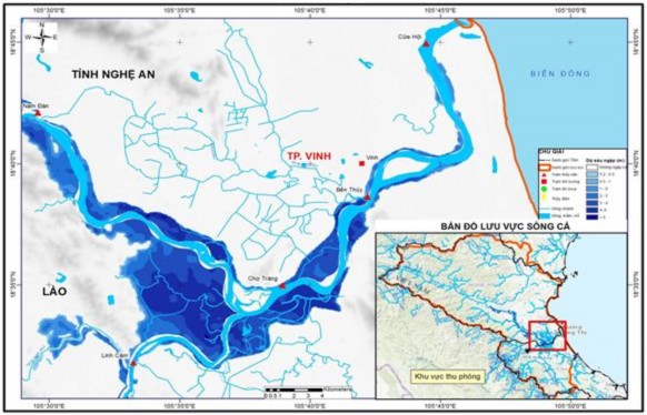 Hình 3 24 Kết quả ngập lụt lớn nhất khi hồ chứa Bản Vẽ xả lưu lượng 1
