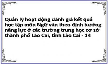 Quản lý hoạt động đánh giá kết quả học tập môn Ngữ văn theo định hướng năng lực ở các trường trung học cơ sở thành phố Lào Cai, tỉnh Lào Cai - 14