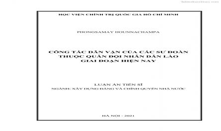 Luận án tiến sĩ Công tác dân vận của các sư đoàn thuộc Quân đội nhân dân Lào giai đoạn hiện nay - 1