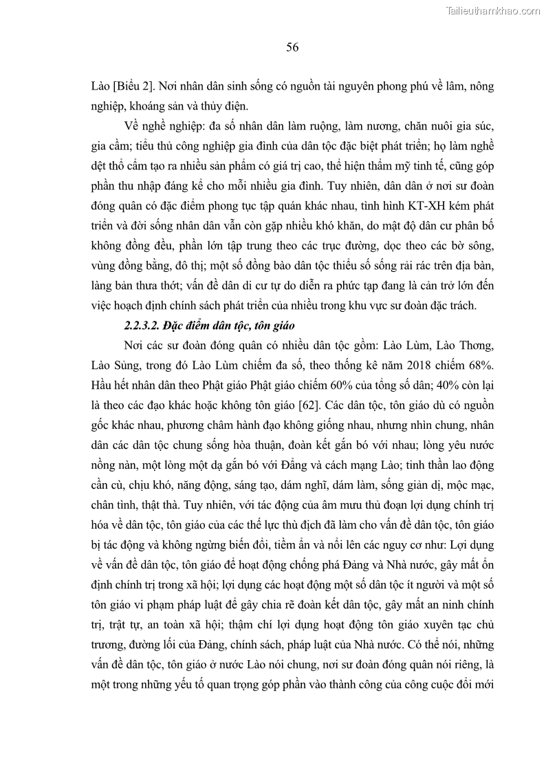 Luận án tiến sĩ Công tác dân vận của các sư đoàn thuộc Quân đội nhân dân Lào giai đoạn hiện nay - 6 Trang 61