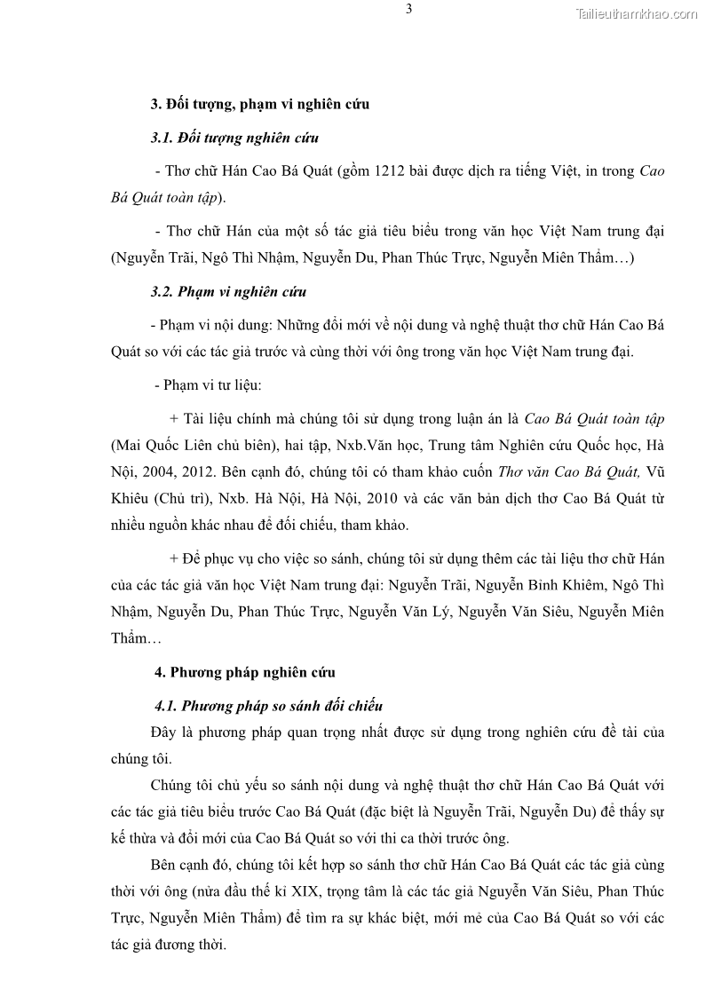 Luận án tiến sĩ ngữ văn Thơ chữ Hán Cao Bá Quát - Những điểm mới về nội dung và nghệ thuật - 1 Trang 10